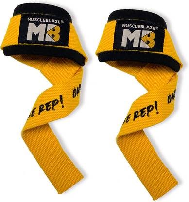 MUSCLEBLAZE Weight Lifting Strap (One More Rep), Wrist Supporter for Gym, One Pair Supporter