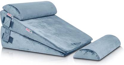 Grin Health 4pcs Orthopedic Bed Wedge Pillow Set Memory Foam for Reflux for Sleeping, Back / Lumbar Support
