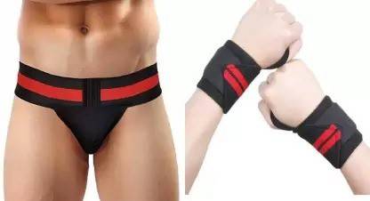 Oliver Gym Supporter And Wrist Support Band Combo Help For Boxing Weight Lifting Supporter