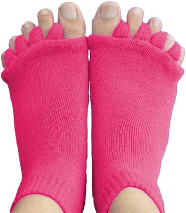 Soxbae Cotton Foot Alignment Socks I Finger Toe Separator I Free Size for Men & Women Foot Support