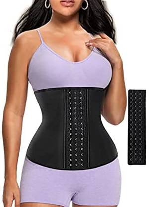 Hoplynn Latex Waist Trainer Corset For Women With Two TripleRow Hooks Waist Cincher Abdominal Belt