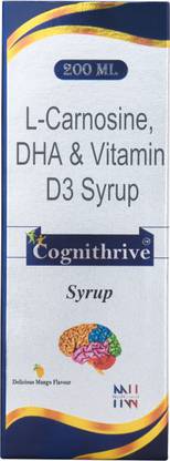 COGNITHRIVE Cognitive Syrup [ L-Carnosine , DHA& Vitamin ,D3 Syrup] Supporter