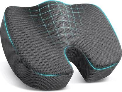 Control D Seat Cushion,Sciatica Tailbone Pain Relief,Memory Foam Coccyx Pillow upto 80 Kg Back / Lumbar Support