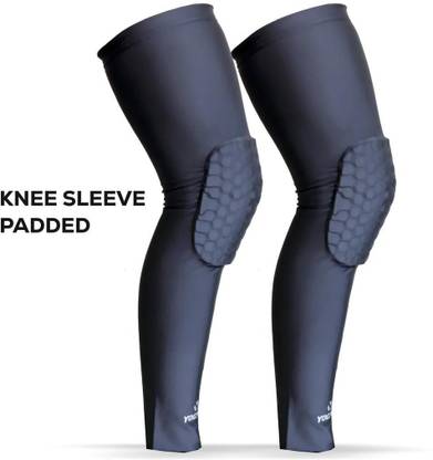 YOGPRO Padded Compression Knee Sleeve with GridFlex Protection (Pack of 2) Knee Support