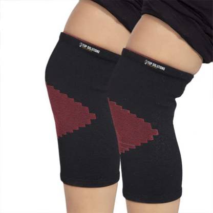 Top Solutions For Every Need 2D Cap Compression Knee Support (Black, Red) Knee Support