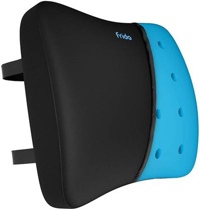 Frido Back Support Lumbar Cushion, Improves Posture While Sitting, with Dual Strap Back / Lumbar Support