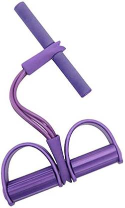 Qikafan Pedal Resistance Band 4Tube Natural Latex SitUp Bodybuilding Auxiliary Back / Lumbar Support