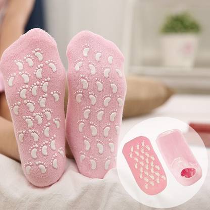 APSENTERPRISEe Silicon Spa Gel Socks , Ultra-Soft Socks with Natural Oils and Vitamin E Heel Support