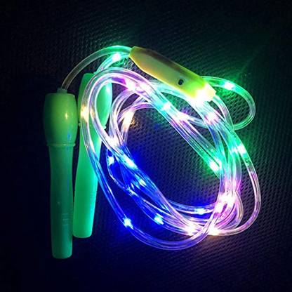 Ranjaner 3 Pack Glowing Skipping Rope Led Light Up Jump Rope Flashing Color Change Knee Support