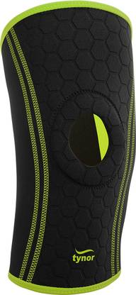 TYNOR Knee Cap (Neo), Black & Green, Medium, 1 Unit Knee Support