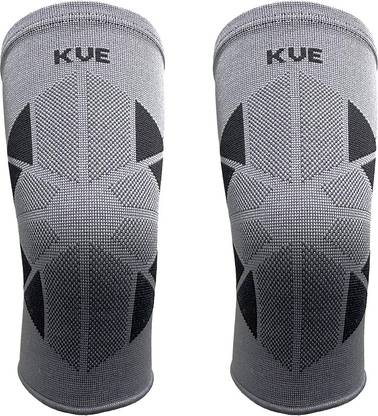 KUE Knee Cap Compression Support | Gym Sports Workout Pain Relief |Grey M Knee Support