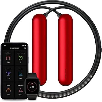 Tangram Factory Smart Rope Led Embedded Jump Rope (Red Large) Back / Lumbar Support