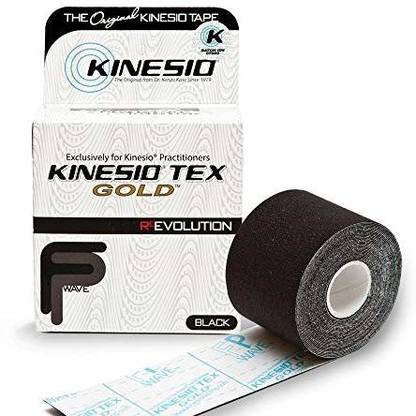Kinesio Taping Elastic Therapeutic Athletic Tape Tex Gold Fp Black 2 In. X 16.4 Kinesiology Tape