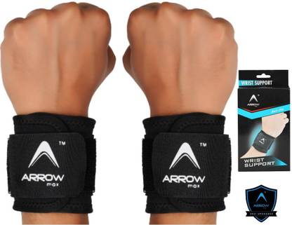 ArrowMax Professional Anti-slip Fitness (Black , pack of 2 ) Easy comfort Wrist Support