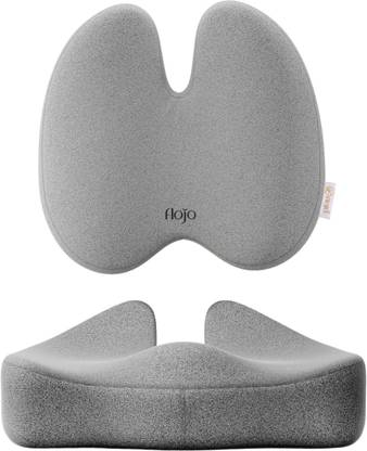 Flojo Seat Cushion & Backrest Combo| Relieves Pain | for Long Sitting Hours on Chair Back / Lumbar Support