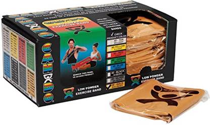 CanDo Singles Low Powder Exercise Band 4 Foot Singles Gold: Xxx Heavy (40 Count) Resistance Tube