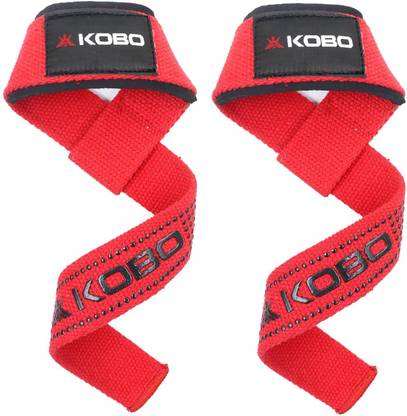 KOBO Power Gym Training Padded Straps Weight Lifting Hand Bar Belts Gloves Hooks Wrap Wrist Support
