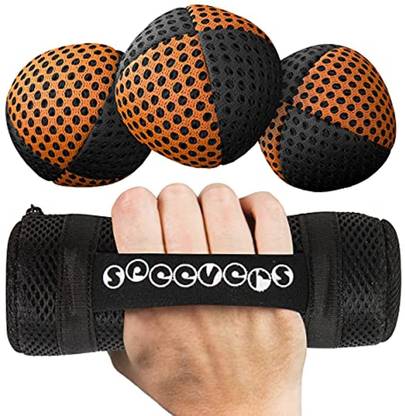 Speevers Weighted Juggling Balls For Fitness 650G Set Of 3 Power Xballs With Carry Back / Lumbar Support