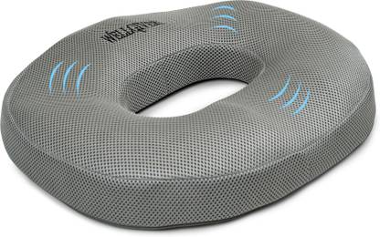 WELLGIVER Donut Pillow with Memory Foam 43x39x6 cm Grey Mesh Back / Lumbar Support