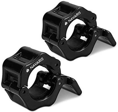 Navaris 2X Weightlifting Barbell Clamp Collar AntiSlip Quick Release Pair Back / Lumbar Support