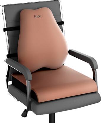 Frido Cloud Backrest & Seat Cushion | Brown | Memory Foam Support Pillow Back / Lumbar Support