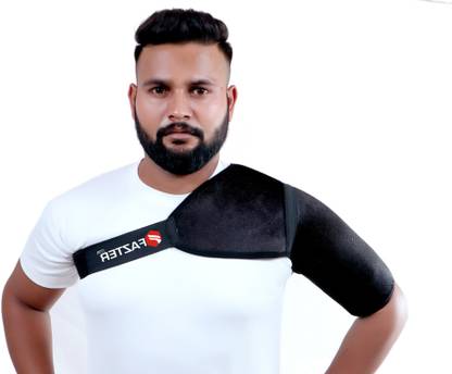 FAZTER Universal Shoulder Support Brace With Adjustable Stretch Strap Wrap Belt - Left Shoulder Support