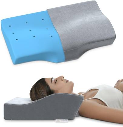 MY ARMOR Cool Gel Memory Foam Cervical Pillow with Velvet Cover, 20" x 12", Dual Height Cervical Pillow