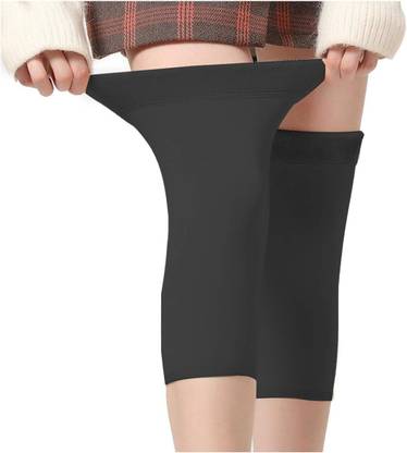 Mothers Mart Woolen Knee Fur Socks with Warm & Soft Fur Inside for Womens and Girls (1 Pair) Knee Support