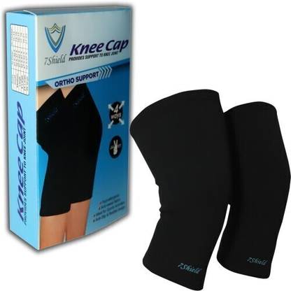 7SHIELD Gym Brace/Sleeves Pair For pain relief with 4 Way Strech Knee Support