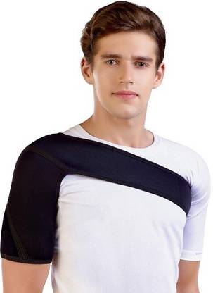 EXCLIQ Shoulder Support Universal Size Adjustable Shoulder Cap for Rotator Cuff Shoulder Support