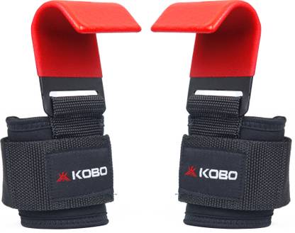 KOBO Weight Lifting Hooks Power Gym Training Padded Straps Hand Bar Belts Gloves Wrap Wrist Support