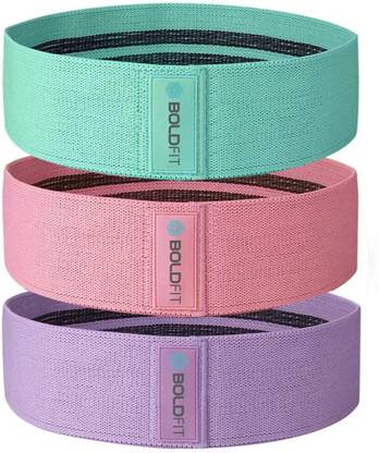 BOLDFIT Fabric Resistance Band - Loop Hip Band for Women & Men for Hip (set of 3) Back / Lumbar Support