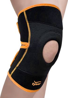 TYNOR Knee Wrap (Neo), Black & Orange, Universal, 1 Unit Knee Support
