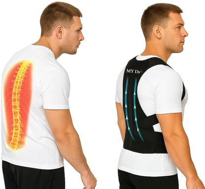 MY Dr. Back & Shoulder Support|Office,Driving,Gym|Spine,Hunchback|SweatFree,HighQuality Posture Corrector