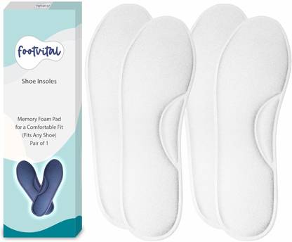Foot Vital Memory Foam Shoe Insoles Comfortable Insoles Supports Heel & Arch (Pack of 2) Insole