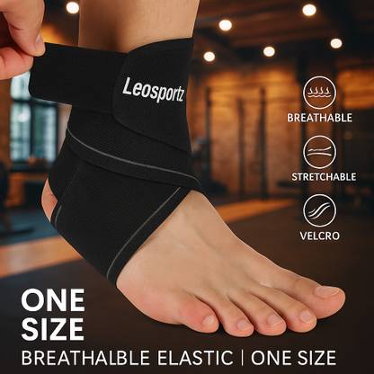 Leosportz Free Size Adjustable Ankle Brace for Injury and Pain Support Ankle Support
