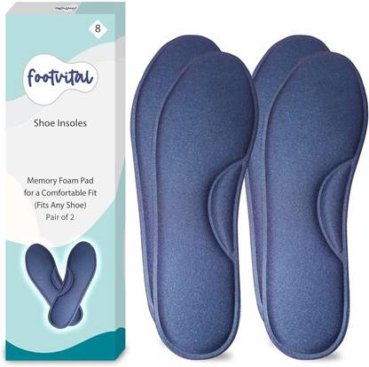 Foot Vital Memory Foam Shoe Insoles Comfortable Insoles Supports Heel & Arch (Pack of 2) Insole