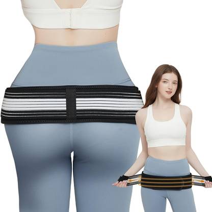 AFCYCARE Sacroiliac Belt fot Sciatica Pain Relief | Post Pregnancy Belt for Women - Black Back / Lumbar Support