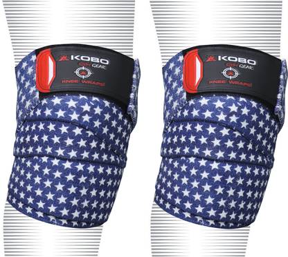 KOBO Weight Lifting Knee Wraps Heavy Duty Elastic Compression for Squats Deadlift Knee Support