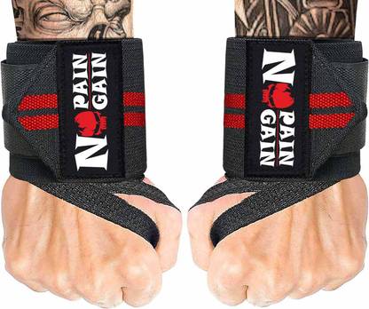 STEIGEN FITNESS "NO PAIN NO GAIN" Wrist Bands / Wrist Wraps For Gym, Wrist Supporter For Men Supporter
