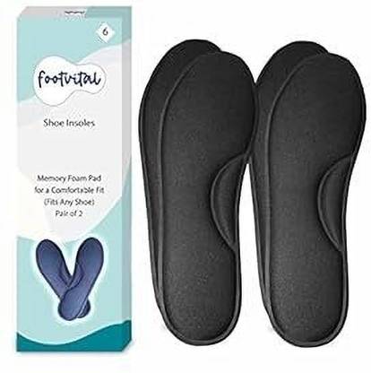 Foot Vital Memory Foam Shoe Insoles Comfortable Insoles Supports Heel & Arch (Pack of 2) Insole