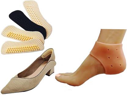 CHETANA PAWAR Combo 4D Silicone Back Heel Cushion Half Yards Inserts Shoes Heel Support