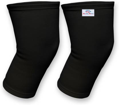 Heart Home Knee Cap|Cotton 4 Way Compression Joint Pain Knee Sleeves|Size-XXL|1 Pair|Black Knee Support