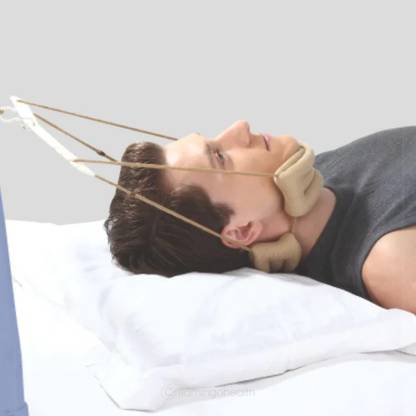 FLAMINGO Cervical Traction Kit - Neck Stretching for Spine Pressure Relief Cervical Pillow