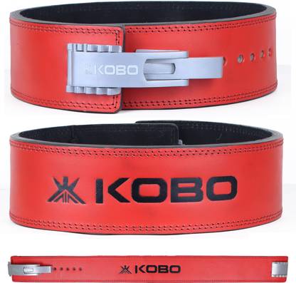 KOBO Weightlifting Adjustable Lever Gym Belt 13 mm Dead Lift Squats Power Lifting Weight Lifting Belt