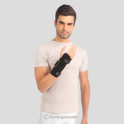 FLAMINGO Supportive Elastic Wrist Splint-Metal Splint, Anatomical Fit, Velcro Splints