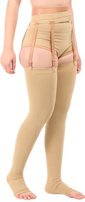 LYMPHACURE Medical Compression Stockings for Varicose Veins | Full Leg | Detachable belt Knee Support