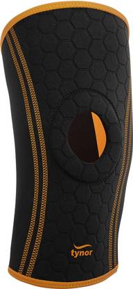 TYNOR Knee Cap (Neo), Black & Orange, Large, 1 Unit Knee Support
