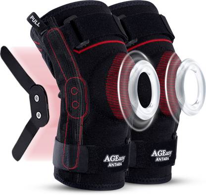 AGEasy Comfort Hinged Knee Brace (Pair) Durable Hinge, Pain Relief for Men & Women Knee Support