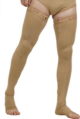 LYMPHACURE Compression Stockings for Varicose Veins with ZIP | FULL LEG | COTTON Knee Support